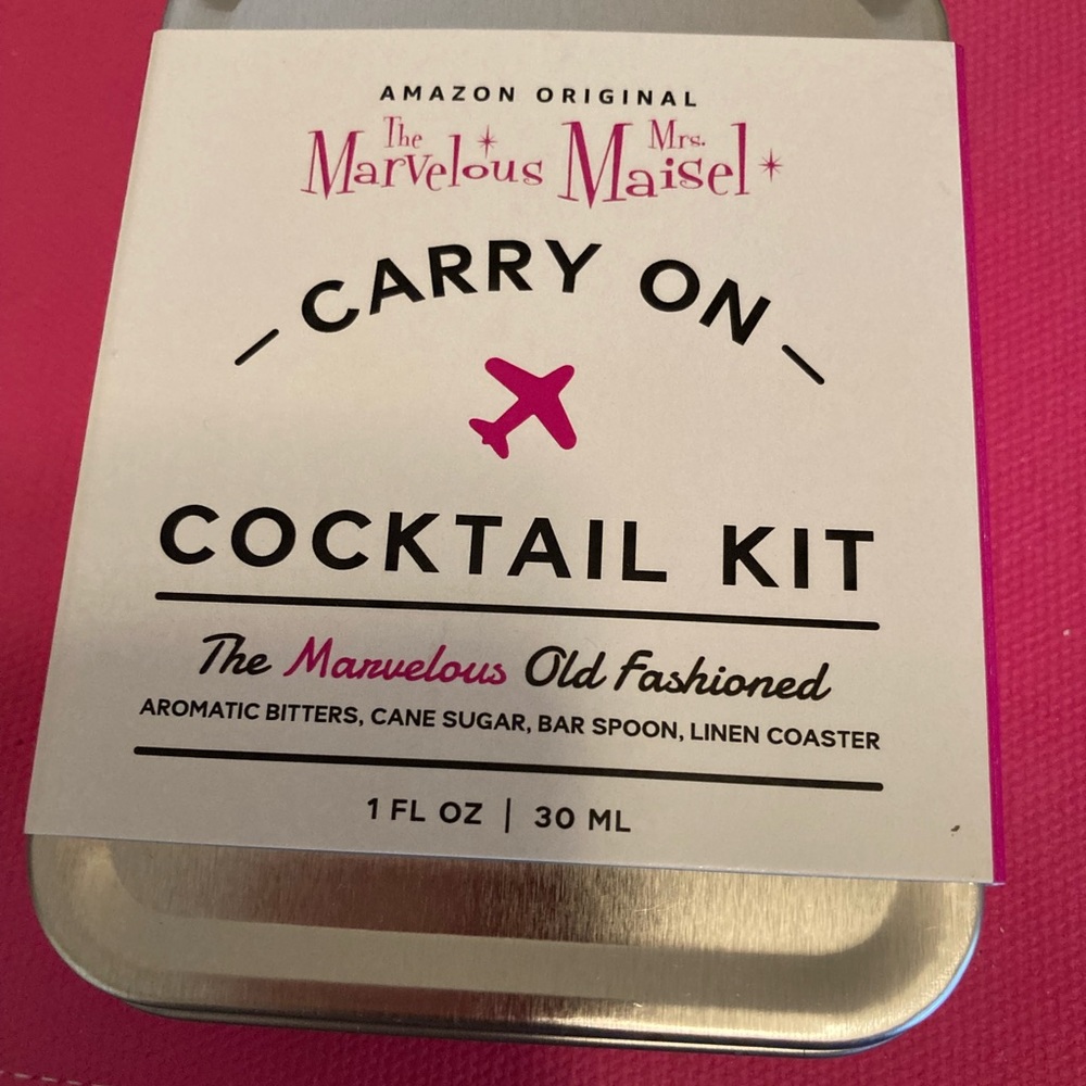 Carry on Cocktail Kit- The Marvelous Mrs. Maisel. Includes map pictured